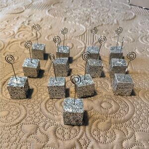 ✨ Kate Aspen Silver Glitter Photo / Place Card or Table Number Holders Set of 13